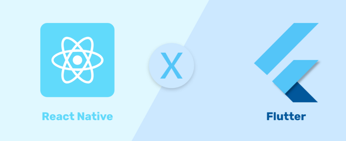 логотипы React Native vs Flutter